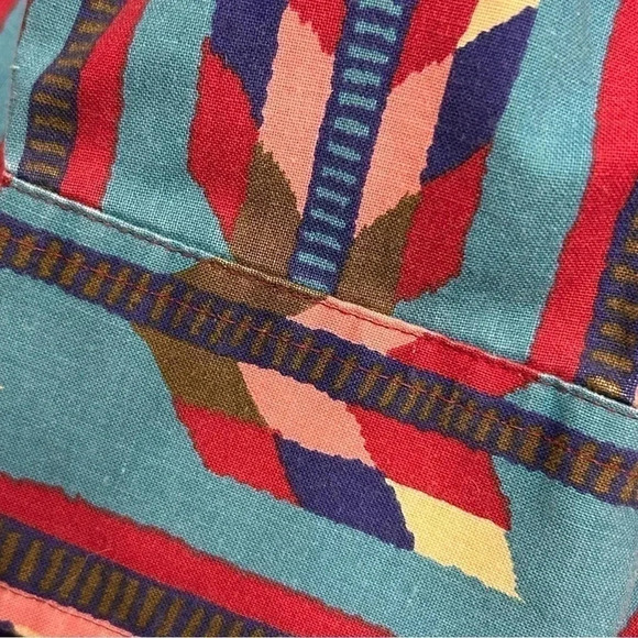 Wrangler Vintage 90’s Brush Popper Button Up Long Sleeve Pink Turquoise Blue EUC - Picture 5 of 6
